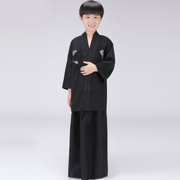 

grade japanese traditional costume children kimono boy yukata traditional japanese boy clothing performance coatume 18, Red