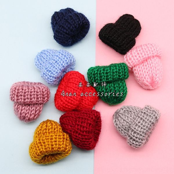 

handmade knitted christmas wool small hat diy chain pendant accessories key chain pendant cartoon brooch diy decorative materials, Silver