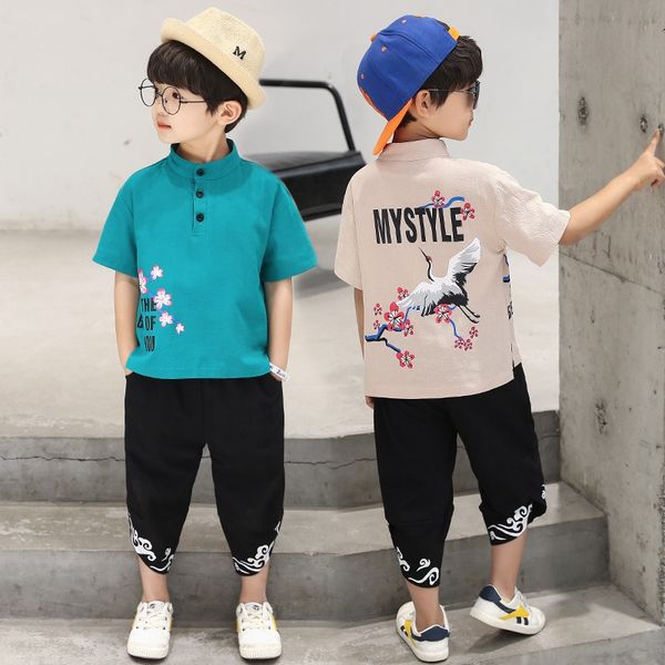 

men's suit 2020 new men's medium and large children's casual fashion crane suit children's wear