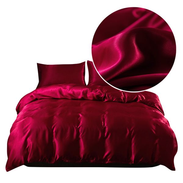 

2020 sale new  pure color satin bedding set summer double size bed linen luxury bedcloth duvet cover flat sheet pillowcase