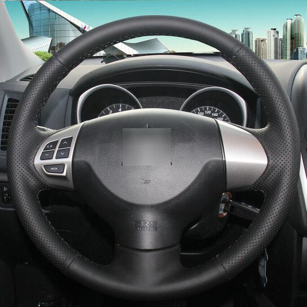 

black leather car steering wheel cover for mitsubishi lancer ex outlander asx