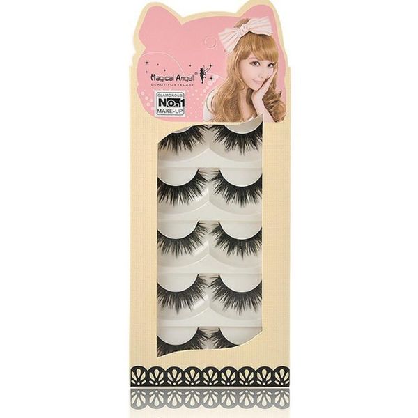 

false eyelashes kanbuder women ladies 5 pairs thick long cross party fashion black band fake eye lashes marc22