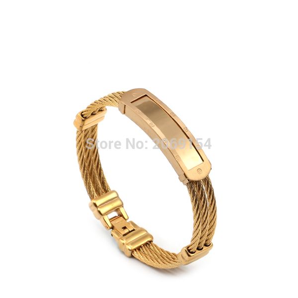 

charms for bracelet vintage jewelry stainless steel wire fashion bracelet & bangle for men chain & link wristband classic, Black