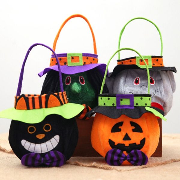 

a variety of cute hooded round tote bags for ghost festival children's candy packaging bags halloween decoration candy gift