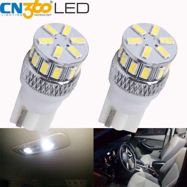 

cn360 2pcs new style smd3014 t10 w5w 168 194 car light led auto door mirror license plate parking width reading dome corner bulb
