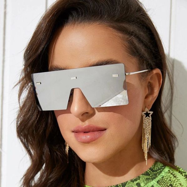 

fashion oversized sunglasses women retro vintage metal sun glasses design rimless eyewear feminino, White;black
