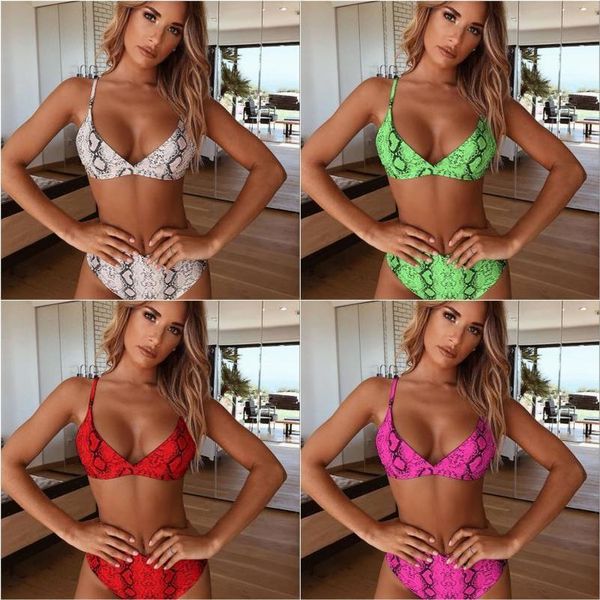 

women bikini swimwear snake pattern bikinis set biquini swim suit push up swimsuit polyester female beachwear swimming bikini women, White;black
