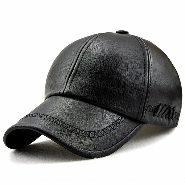

new men's fashion baseball cap leather fashion simple type all-match baseball cap, Blue;gray