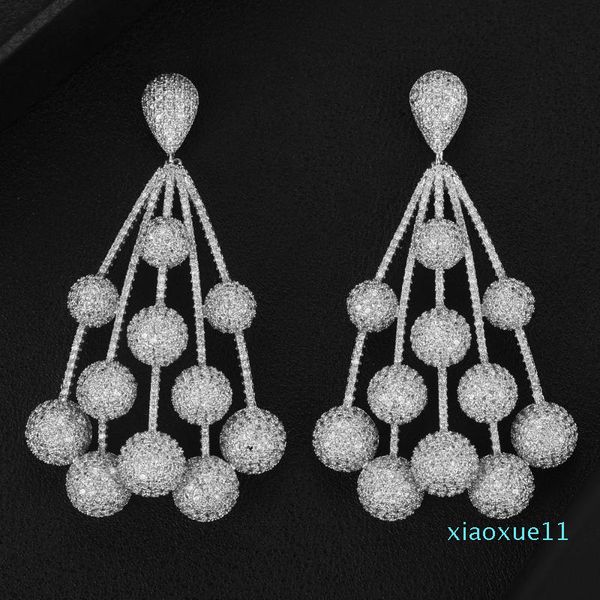 

luxury- godki dangle pendant earrings for women bridal wedding party show daily earrings fine new jewelry 2020, Silver