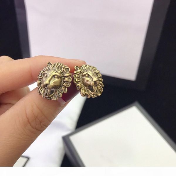 

d new lion head retro wild дизайнерские серьги престижное дизайнер ювелирных изделий женщины серьги, Golden