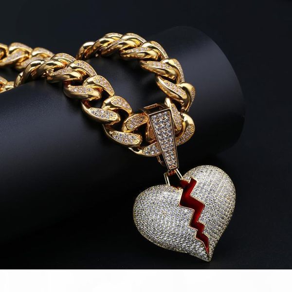 

o europe and the united states 2020 fashion spring and summer new love pendants micro inlaid zircon hip -hop necklace, Silver