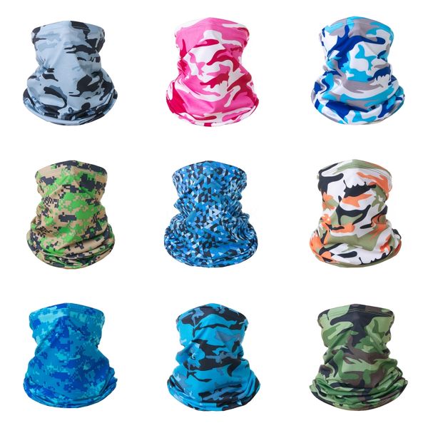 

custom pattern riding headband realistic seamless scarf outdoor mountaineering face magic head scarf black and blue camouflage#782#435