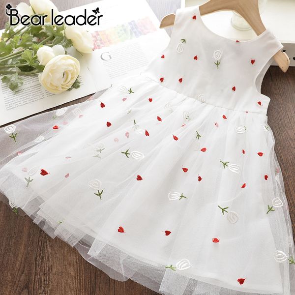 

медведь лидер девушки платья партии новое лето дети цветочные платья вышивка платье принцессы белых костюмах детская одежда 3 8y t200709, Red;yellow