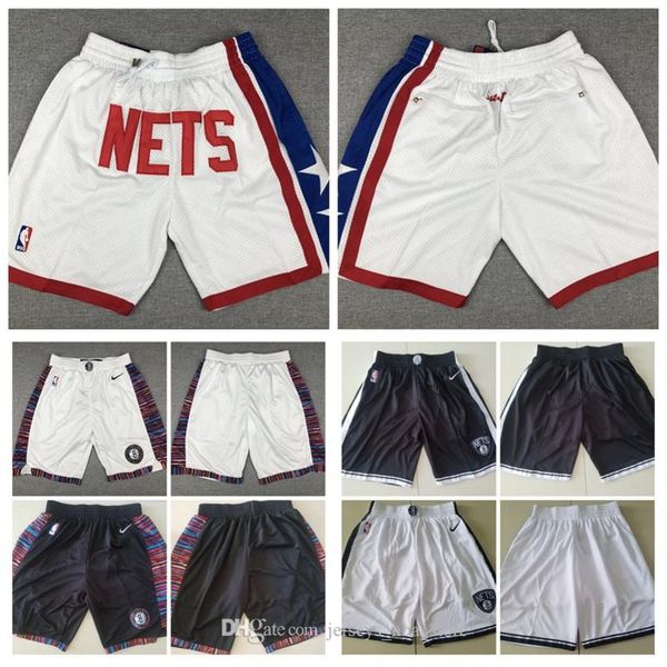 

men brooklyn nets just don men kevin durant kyrie irving squad shorts gym fitness pants pantalones cortos de baloncesto 04, Black;red