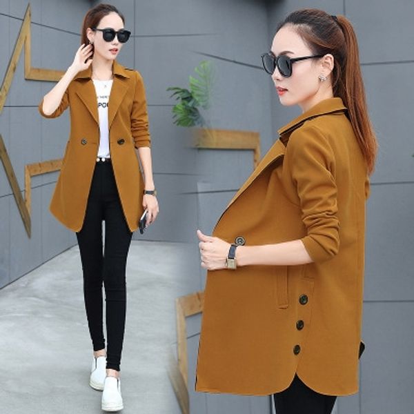 

plus plus size women's clothing 200kg fat sister slimming 2019 new fat mm mid-length trench windbreaker coat coat coat, Tan;black