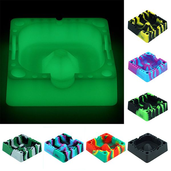 

Площадь Пепельница Силиконовый контейнер пепельницы Портативный мундштук Multicolor Курительные принадлежности жаростойкий 2020 Горячее надувательство