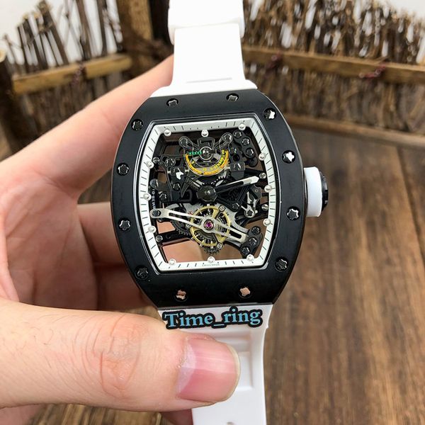 

edition rm38-01 skeleton dial black steel case japan miyota automatic movement rm38-01 mens watch red rubber strap brand sport watches, Slivery;brown