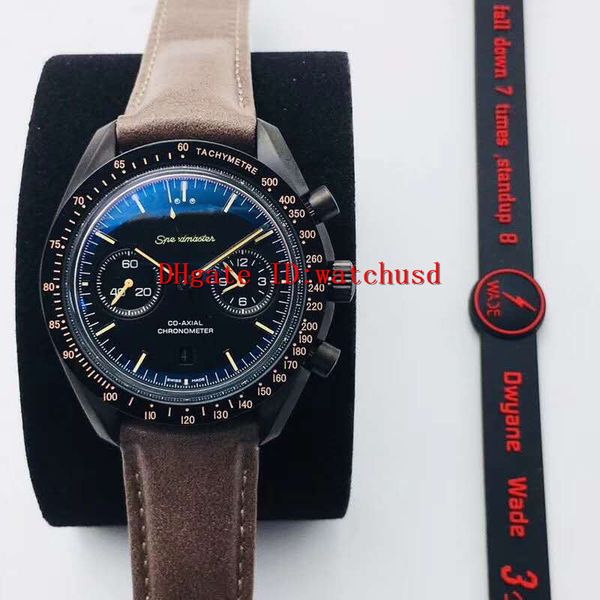 

oef stainless steel men wristwatch date display luminous watch aerodyne dual time zone swiss 9300 automatic mechanical transparent case back, Slivery;brown