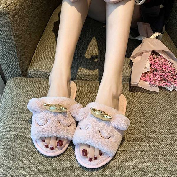 

обувь женщина 2020 плюшевые тапочки для взрослых slipers женщины с низким flock мех массаж новый плоский резиновый мягкий рим основные повсе, Black