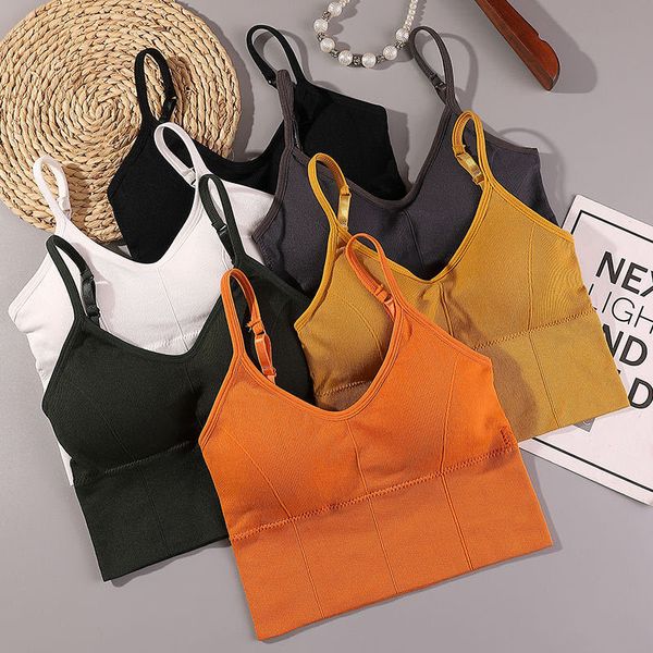 

women sports bra solid padded fitness yoga running cropped female sportswear gym solid tank athletic push up bras, White;black