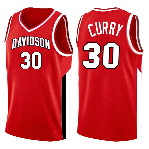 

davidson 30 стивен карри рискованные колледжа ncaa колледж баскетбол джерси ричардс средней школы трикотажных изделий, Black