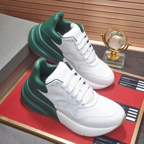 

oversized men shoes casual leather footwears with origin box zapatos de hombre casual shoes for men rubber sole big size chaussures hommes, Black