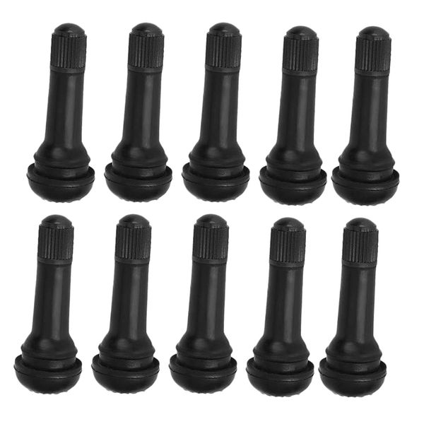 

100pcs black kit tr414 snap-in tire wheel valve stems medium mode