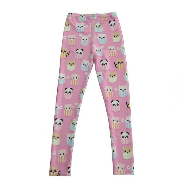 

elastic casual pants mid 3d digital printing cute teacup animals pattern women leggings 7 sizes fitness clothing ing, Black