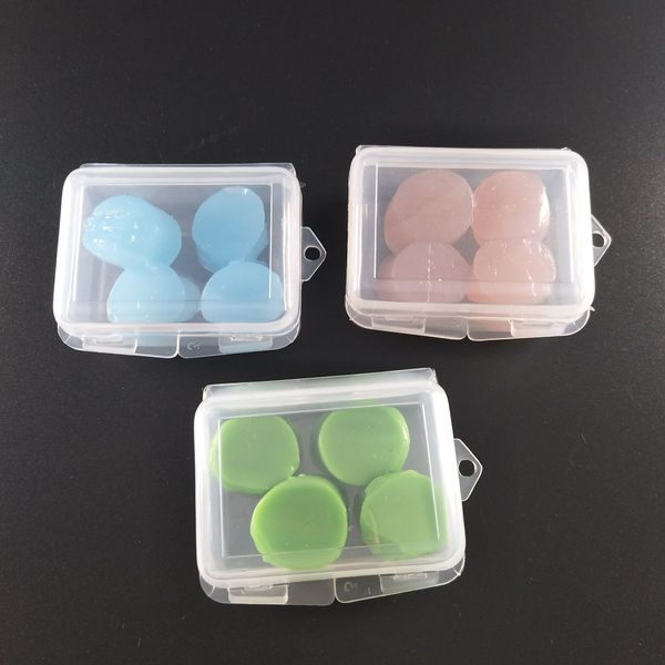 

light blue soft silicone mud earplugs 4 pieces per box waterproof swimming earplugs can be silica gel silica gel kneaded