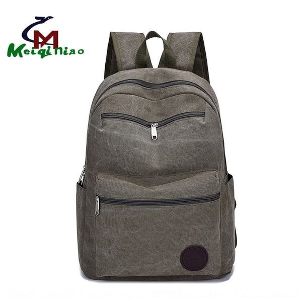 

2020 new bag canvas backpack men's korean style simple canvas bag men's fashion large capacity outdoor travel backpack