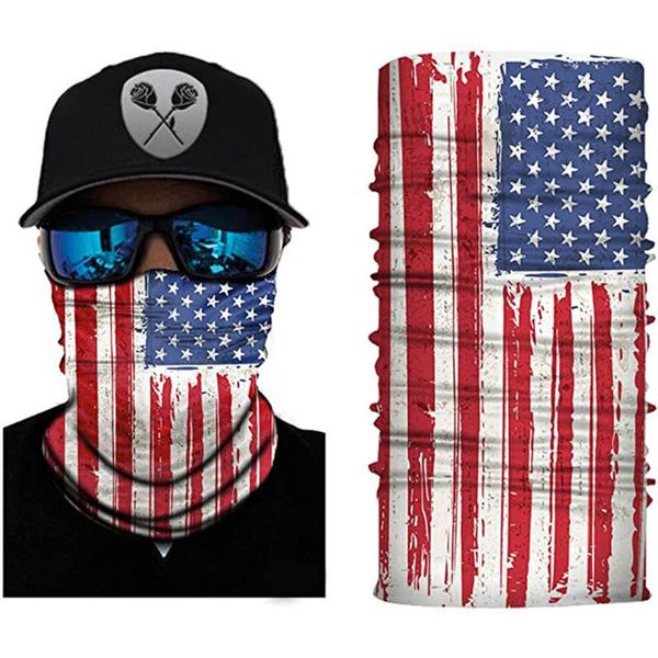 

face maske for germ protection cotton face maskswashable and reusable cloth pm2.5 american flag print bandana scarf hot, Black