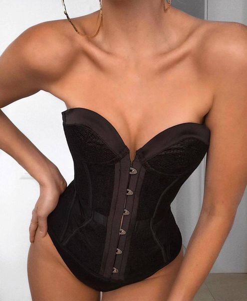 

горячая продажа 2019 осень шить сексуальный фронт пряжки сексуальный топ 7391 топ кружева кружева, Black;brown