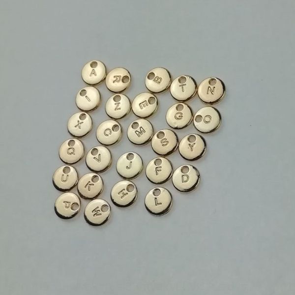 

diy alloy accessories 26 english chain diy chain letter small pendant double-sided letter bracelet necklace pendant, Silver