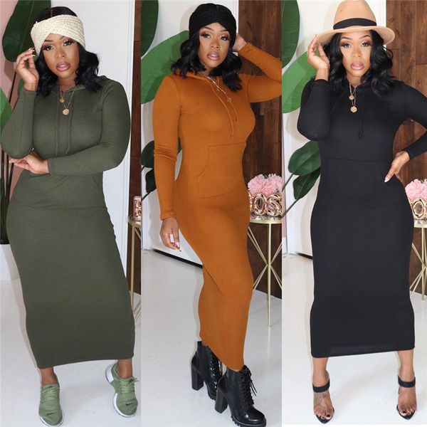 

autumn ladies designer dress solid color printed big pocket pencil dress casual street style female clothing, Black;gray