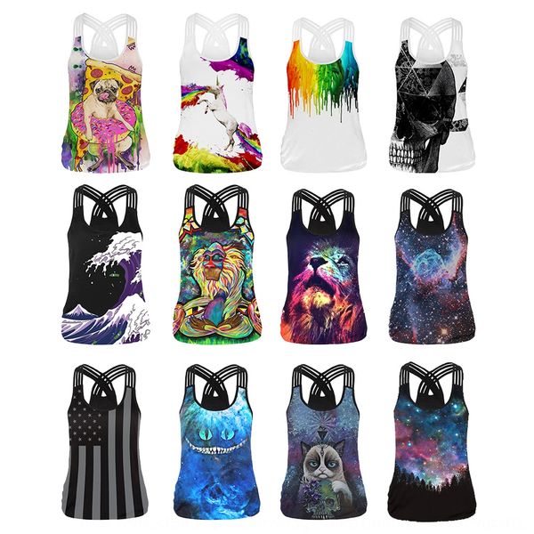 

2020 color ink printing sling sling shirt vest base shirt women's wear, Camo
