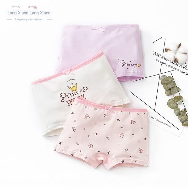 

langxiang quality class a pure cotton children's underwear boxer girls 3-piece cartoon children's cotton infant underwear, Camo