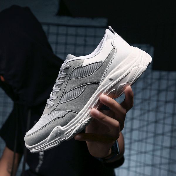 

big size new casual shoes men winter sneakers solid color leisure shoe sneaker fashionable breathable lightweight hard-wearing, Black