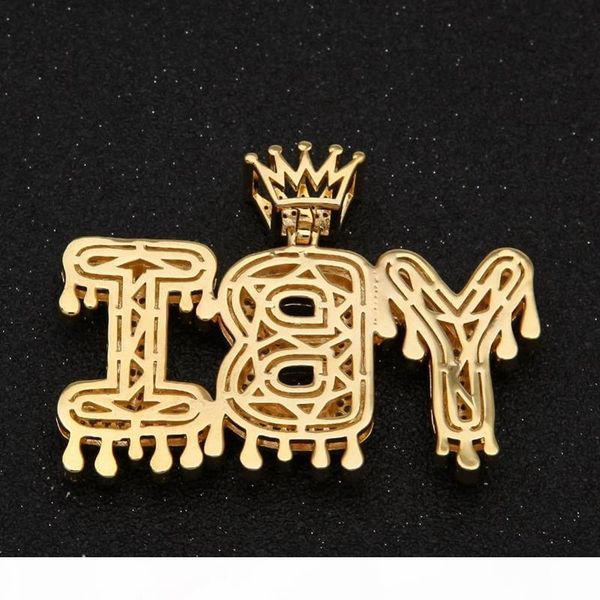 

k a -z custom name bubble letters necklaces mens fashion hip hop jewelry iced out gold silver crown initial letter pendant necklace