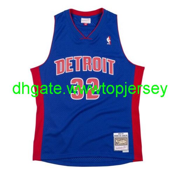 

дешевого ричард гамильтон mitchell ness синего 2003-04 джерси отсылки вест прошитой майка для баскетбола, Gray