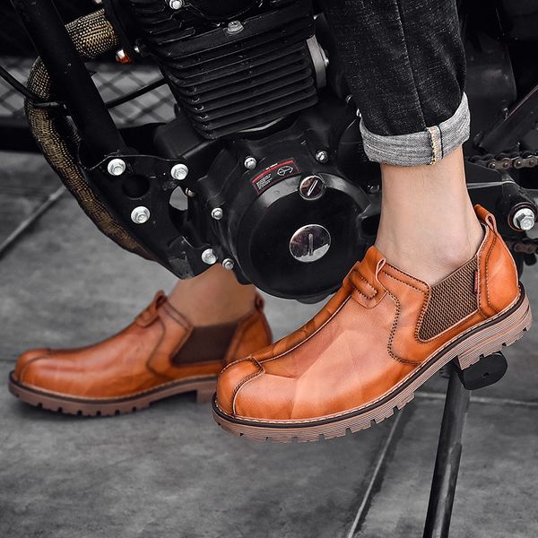 

genuine leather loafers for men retro british style oxford casual shoes male soft comfort cow leather prom dresses shoe big size, Black