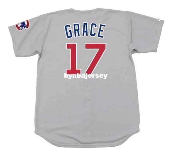 

custom mark grace chicago stitched 1999 majestic vintage away baseball jersey retro mens jerseys running, Gray