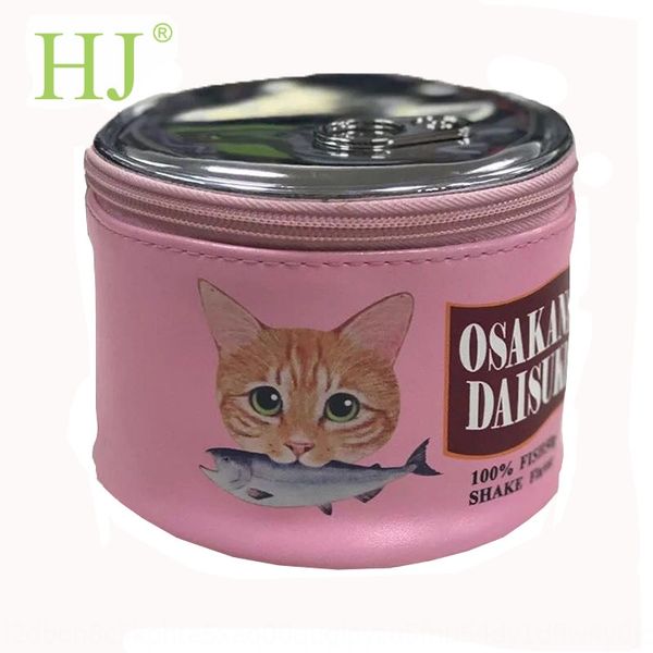 

2019 new can style portable canned storage cosmetic cosmetic bag fish toiletries cylinder storage bag, White