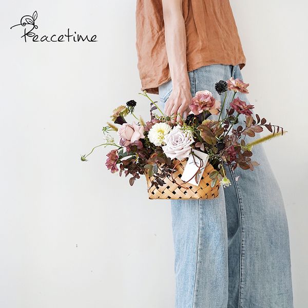 

hand-woven wooden flower basket with hand-carried basket (not recommended for domestic use