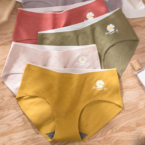 

women breathable seamless lattice marguerite mid waist cotton underwear panties briefs, Black;pink