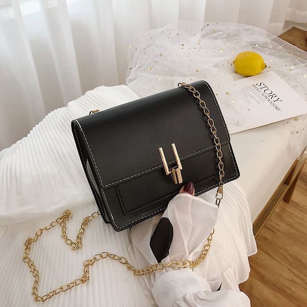 

2020 woman small shoulder bag messenger simple handbag with chain designer crossbody bags vintage pu leather tote bag for women
