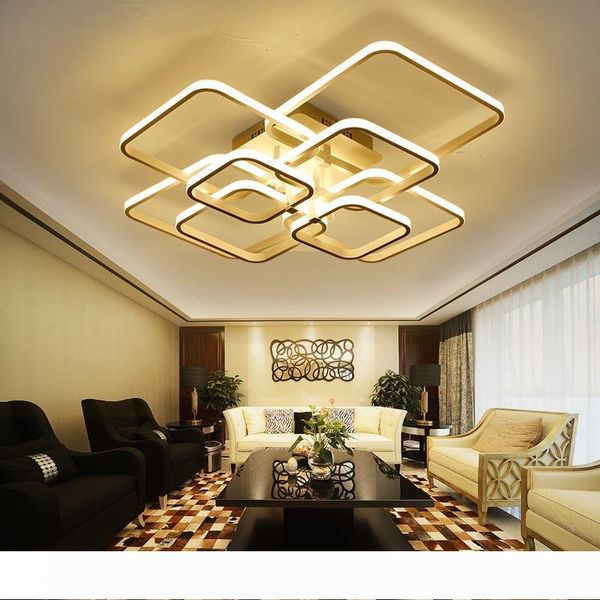 

square circle rings ceiling lamp for living room bedroom home ac85-265v modern led ceiling chandelier light fixtures