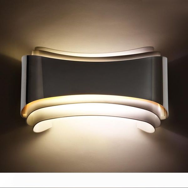 

fashion modern led wall lights for bedroom study room stainless steel+acrylic 6w home decoration wall lamp