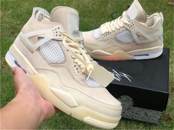 

wholesale off authentic 4 sp wmns basketball shoes muslin white black zapatos sail bred cv9388 -100 mens sports sneakers with box 0q0