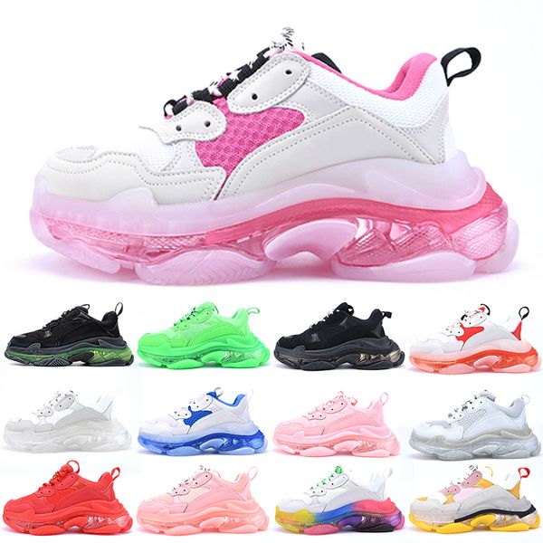 

triple s crystal bottom men women casual shoes mens trainers white black green rainbow red sneakers size 36-45 ing