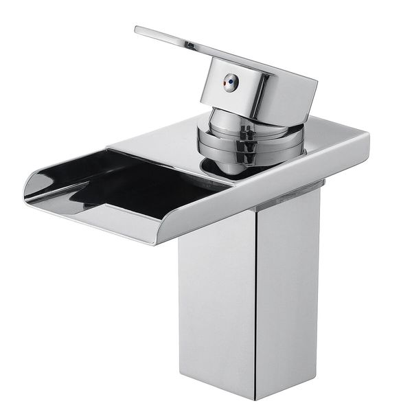 

modern brass chrome mixer tap waterfall kitchen bathroom basin sink faucet holes